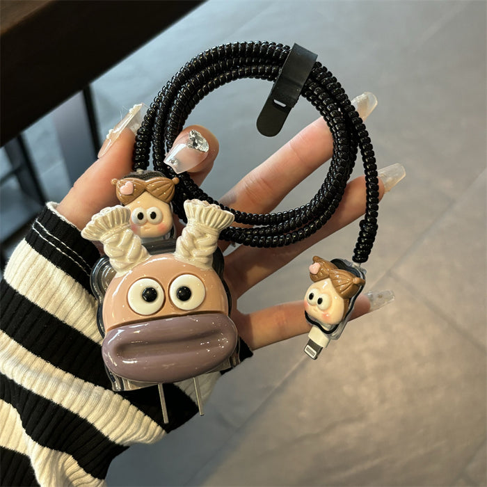 Wholesale Ugly-cute charger protective case with 3D embossed design