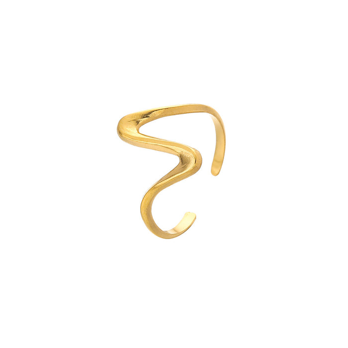 Wholesale Stainless steel adjustable ring with opening, simple and stylish irregular ring