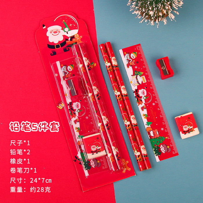 Wholesale Christmas pencil eraser pencil stationery set prizes Christmas gifts