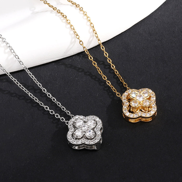 Wholesale Lucky four-leaf clover titanium steel necklace choker necklace