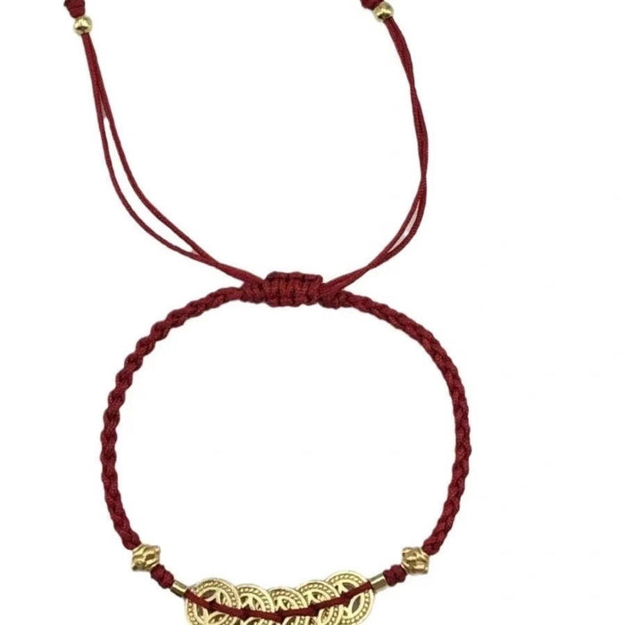 Wholesale Money hand rope, red rope woven bracelet, good luck bead bracelet