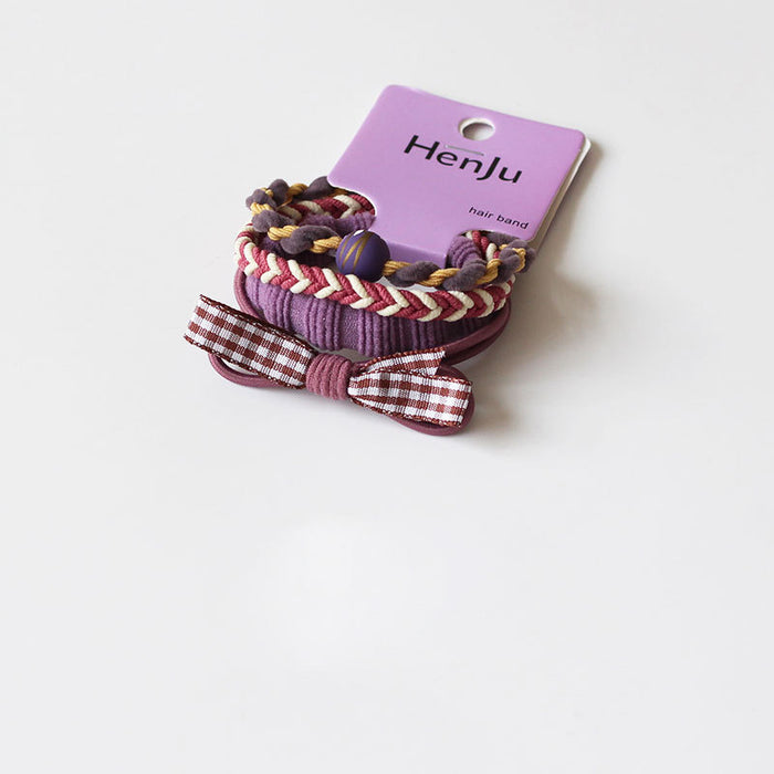 Wholesale New atmosphere without damaging hair headband set, milk coffee color high elasticity plaid headband new