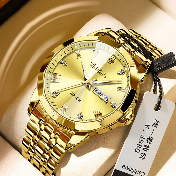 Wholesale Quartz watch rhombus mirror waterproof luminous