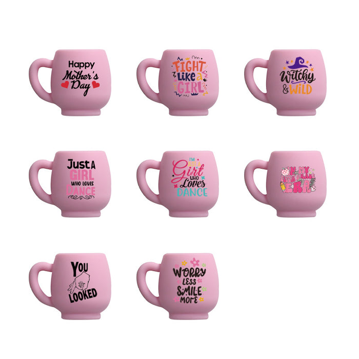 Wholesale 10PCS Mug Silicone Printing Focal Beads JDC-BDS-JZC004