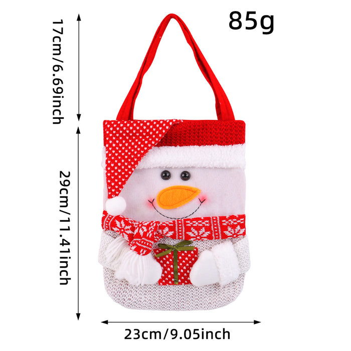 Wholesale Christmas knitted gift bag cute cartoon red f snowman old man candy tote bag Christmas decoration