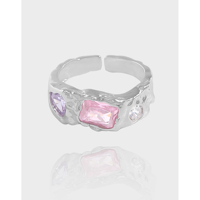 Wholesale A niche light luxury design with a micro inlaid zircon ring made of pure silver