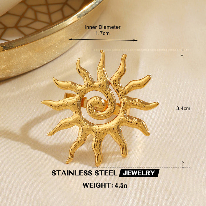 Wholesale Women' s Flower Sun Stainless steel Rings Adjustable rings