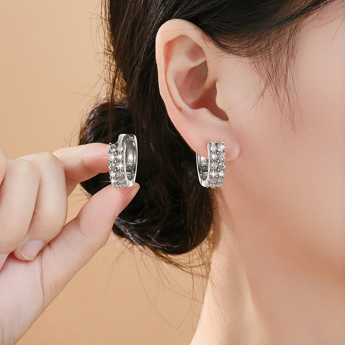 Wholesale jewelry ins wind geometry smooth diamond ear metal drop earrings