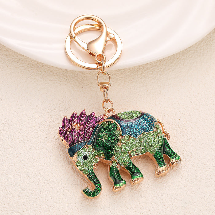Wholesale Elephant Rhinestone Keychain Decorative Fashion Accessory