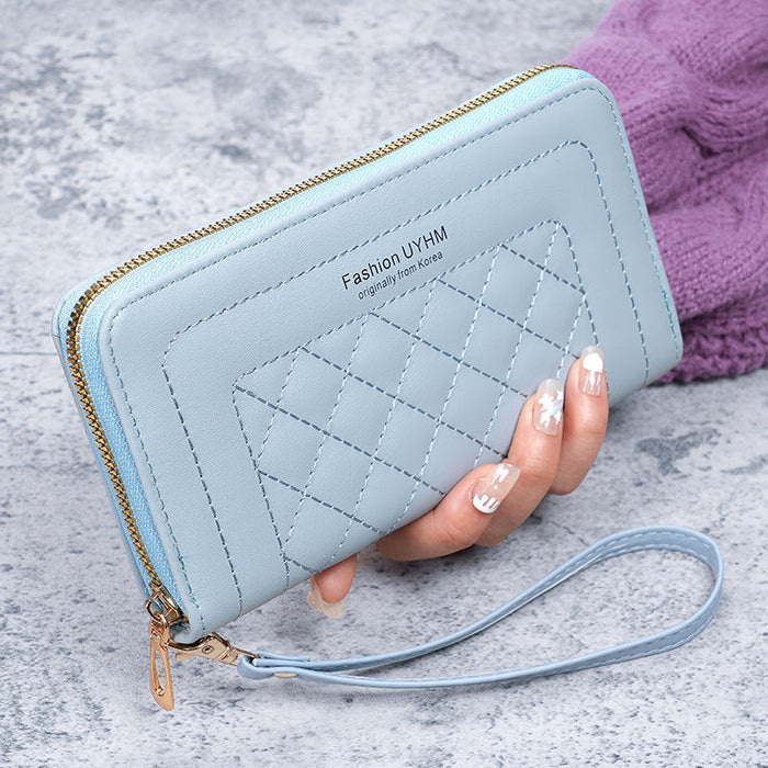 Wholesale Embroidery PU Leather Long Zipper Wallet Women' s Retro Clutch Fashion Accessory Gift Daily Use