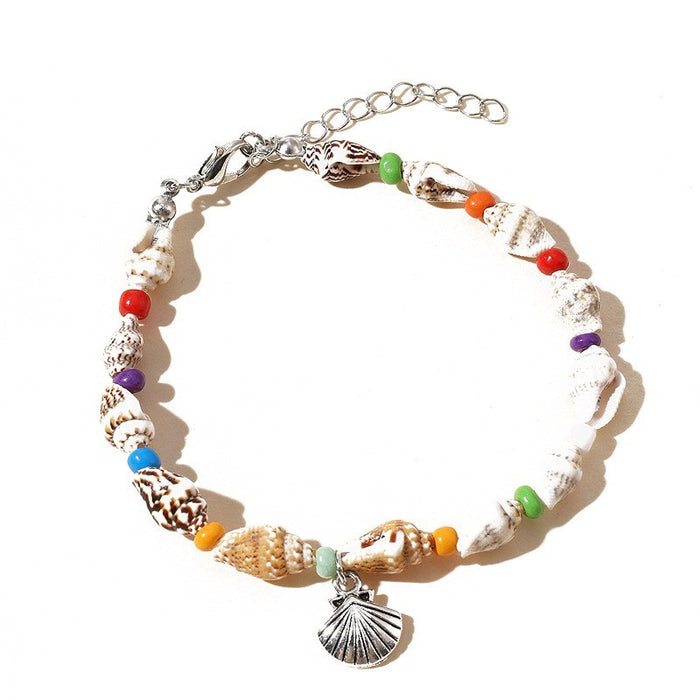 Wholesale New popular conch rice bead turquoise beach starfish pendant shell bracelet