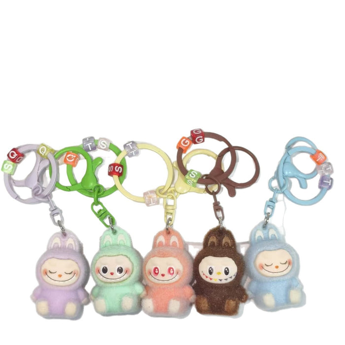 Wholesale flocked cute key doll keychain