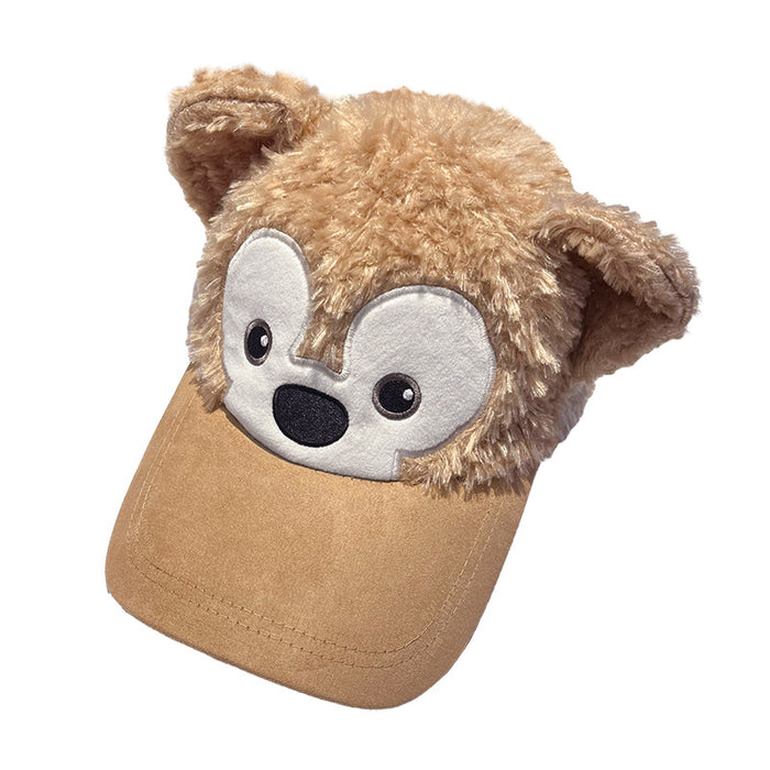 Wholesale Plush baseball cap for girls, cute and warm in autumn and winter, little bear stand up ear cartoon duckbill cap