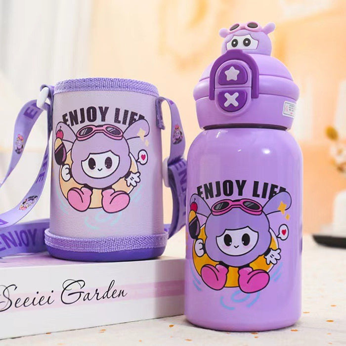 Wholesale Children' s thermos cup stainless steel double drinking pipette cup cute kindergarten baby special cup
