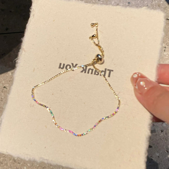 Wholesale Ultra fine zircon inlaid bracelet, women's pull-out, light luxury, high-end feel, delicate and niche accessories