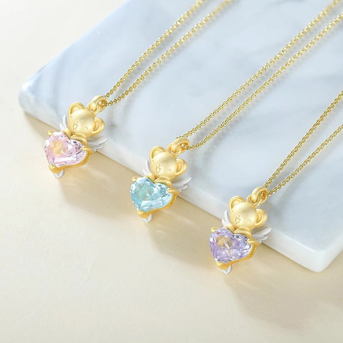 Wholesale 3D Niche Cartoon Heart Necklace  Pendant