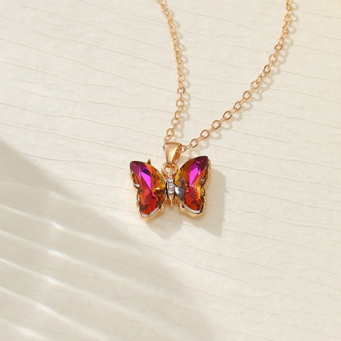 Wholesale Trendy Butterfly Jewelry Set Earrings Necklace Ring Alloy Fashion Accessory