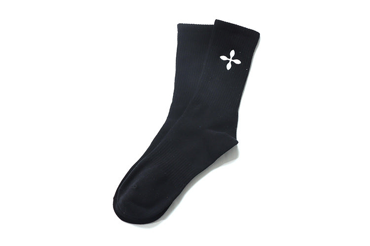 Wholesale Socks Embroidered Cross Skateboarding Socks Mid tube Sports Socks Trendy Neutral