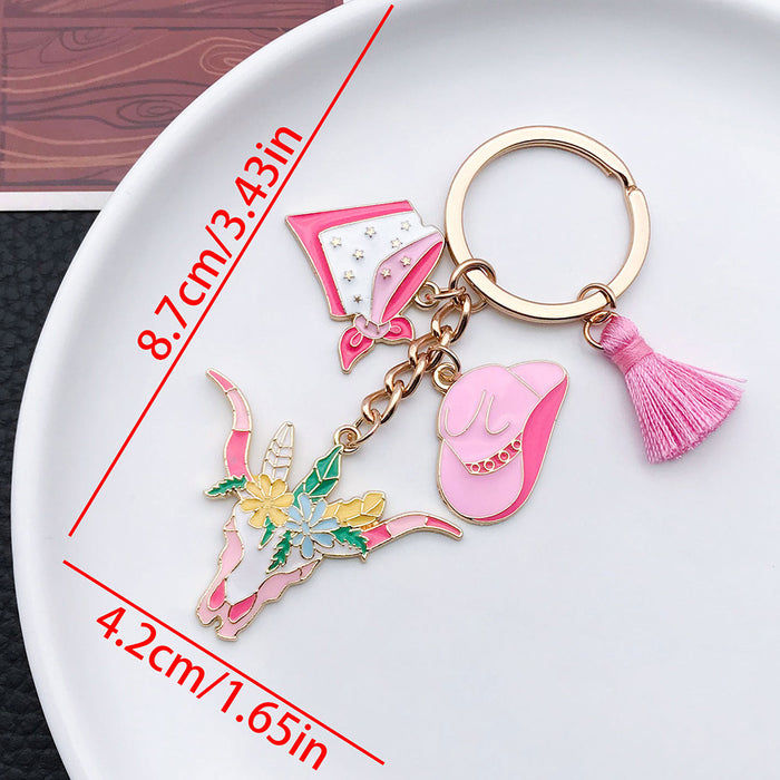 Wholesale Oil-dripping hat pistol metal keychain