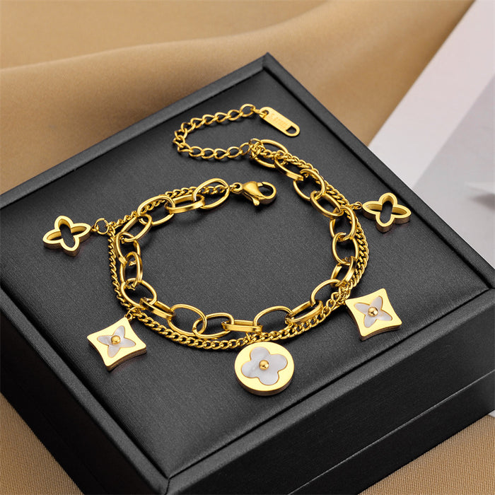 Wholesale Double Layer Stainless Steel Bracelet JDC-BT-ChengY001
