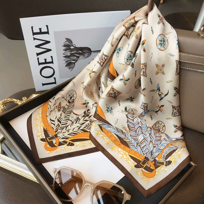 Wholesale Temperament Square Scarf 70cm Silk Scarf Square Scarf High-end Satin Chiffon Scarf Spring High-end Small Silk Scarf JDC-SS-MC003