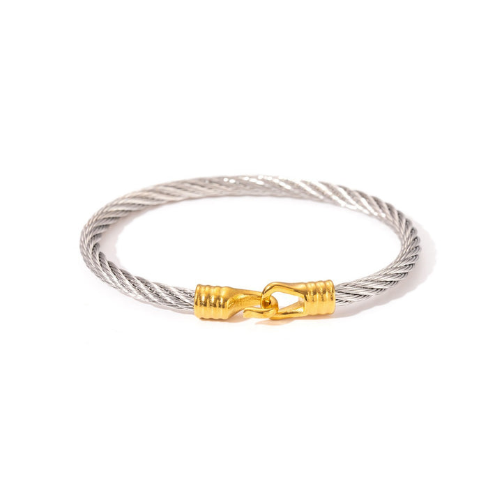 Wholesale steel wire rope gold bracelet