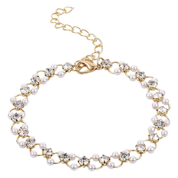 Wholesale Elegant, luxurious, high-end necklace, exquisite zircon pearl bracelet, niche design, handmade accessory