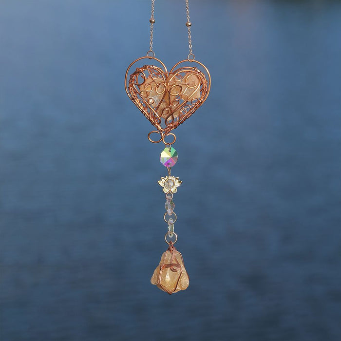 Wholesale Dreamcatcher Crystal Pendant Sunshine Rainbow Moon Wind Chime Pendant Girl Room