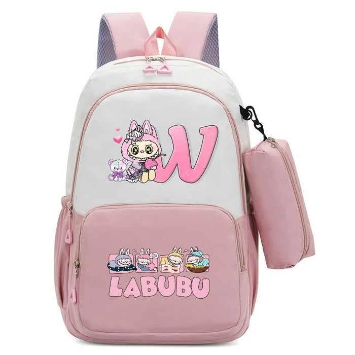 Wholesale cartoon print two-piece backpack set for primary and secondary school students