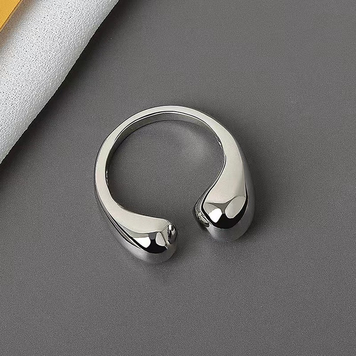 Wholesale New Fashionable Open Water Drop Ring, Simple Irregular Ring, Alloy Plated, Niche Personalized Jewelry