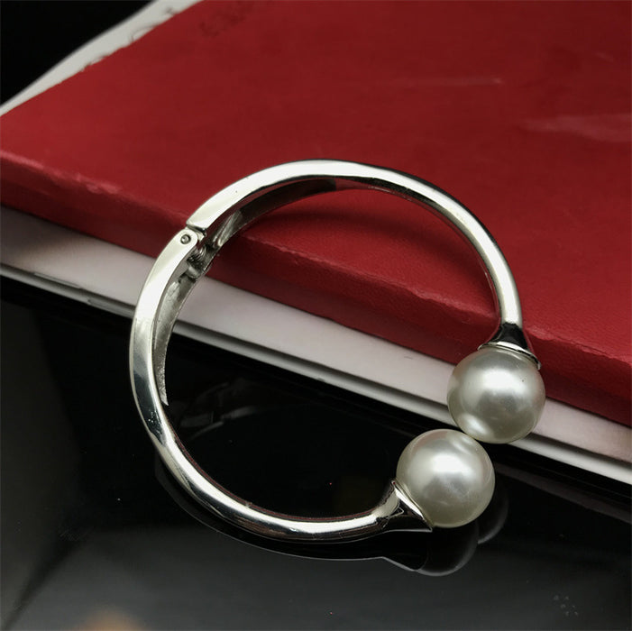 Wholesale Alloy Simple Double Pearl Bracelet JDC-BT-FaX004