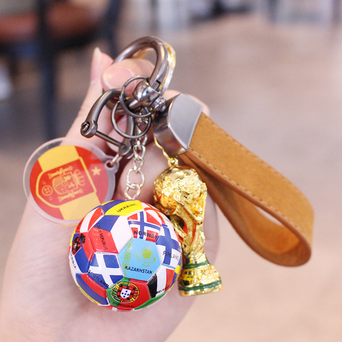 Wholesale Football Acrylic Car Keychain Pendant Gift for Fans
