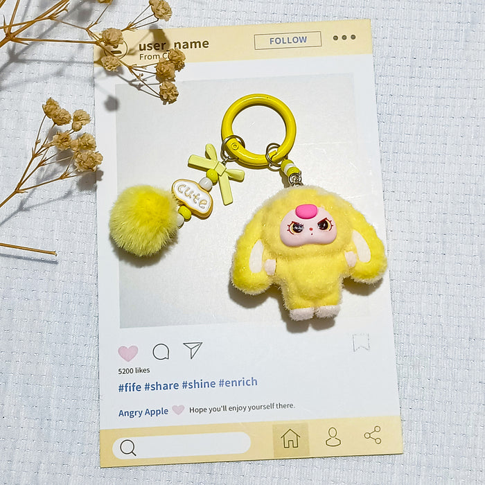 Wholesale Flocking jewelry accessories cartoon cute keychain bag pendant cute small pendant