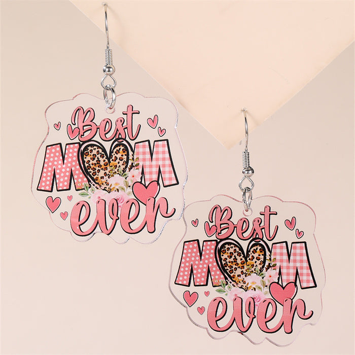 Wholesale New 2D Printed Board Flowers Mother's Day MOM Gift Earrings Women's Accessories