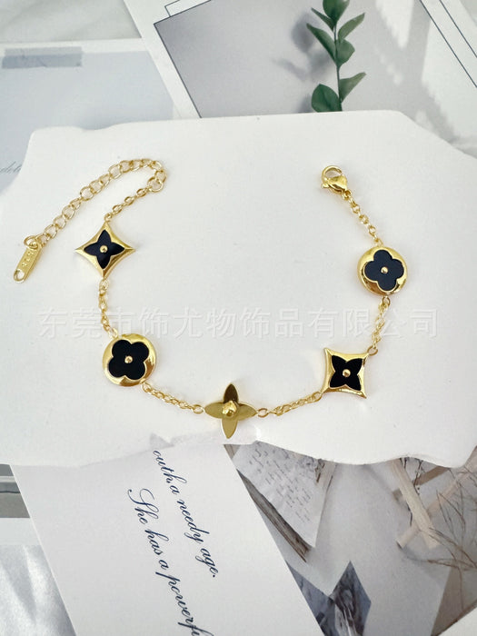 Wholesale Classic Diamond Pattern Titanium Steel 18k Gold Plated Unisex Bracelet