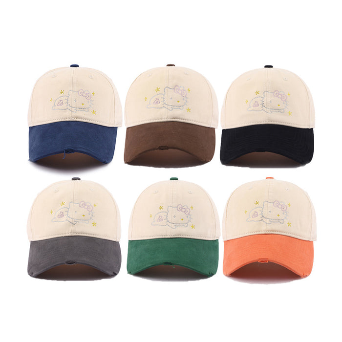 Wholesale Baseball cap new sweet color blocked sun hat wide brim duckbill cap for men