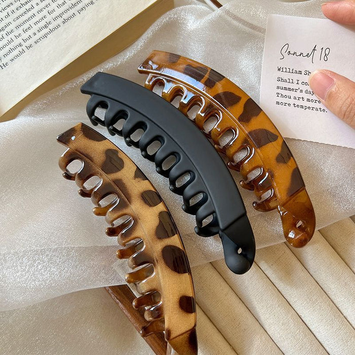 Wholesale Leopard Banana Hairpin Women's l Clip Elegant Back of Head Clip Headwear
