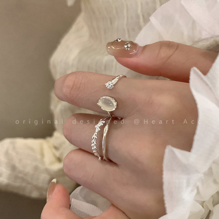 Wholesale Plain ring, light luxury and high-end, adjustable index finger ring, personalized open ring