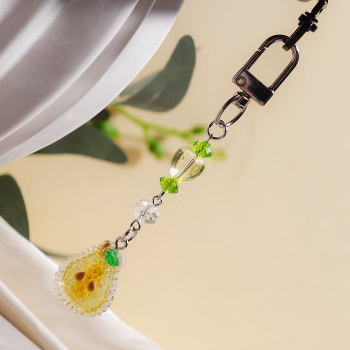Wholesale Cartoon Fruit Beaded Charm Set - Electroplated Phone Bag Keychain Accessory