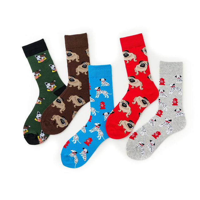 Wholesale Cotton Cartoon Shar Pei Dog Knitted Middle Socks JDC-SK-Shengh002