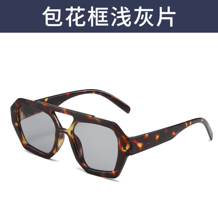 Wholesale Large frame polygonal sunglasses for women, fashionable and personalized sunglasses, internet famous retro street photography glasses