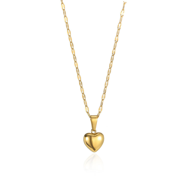 Wholesale Fashion Versatile 18K Gold-Plated Heart Clavicle Chain Necklace