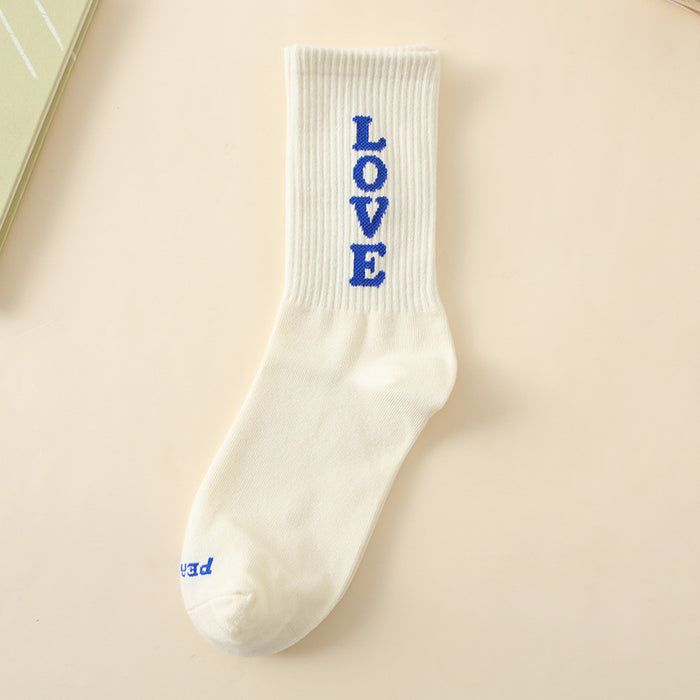 Wholesale Niche Men's Medium Socks, Alphabet Skateboarding Socks, Sports Long Socks, Women's Socks