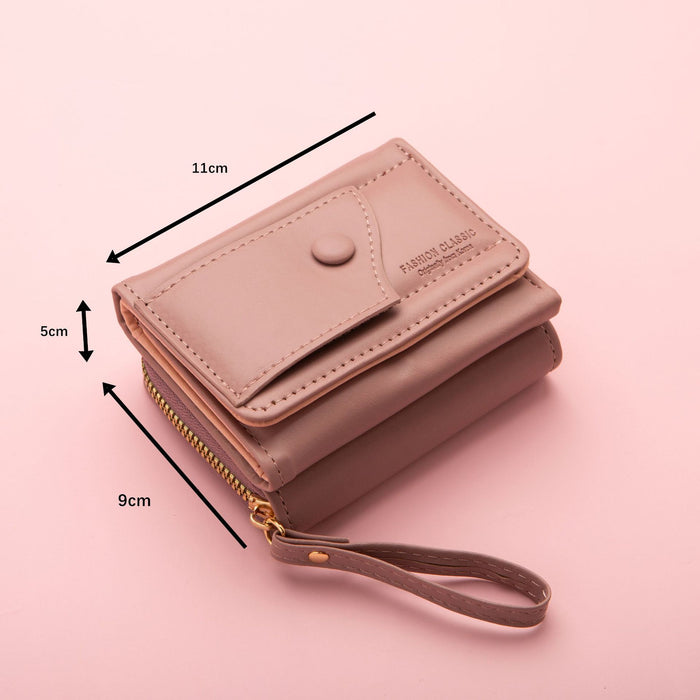Wholesale Coin Card Holder Tri-Fold Zipper Short Wallet