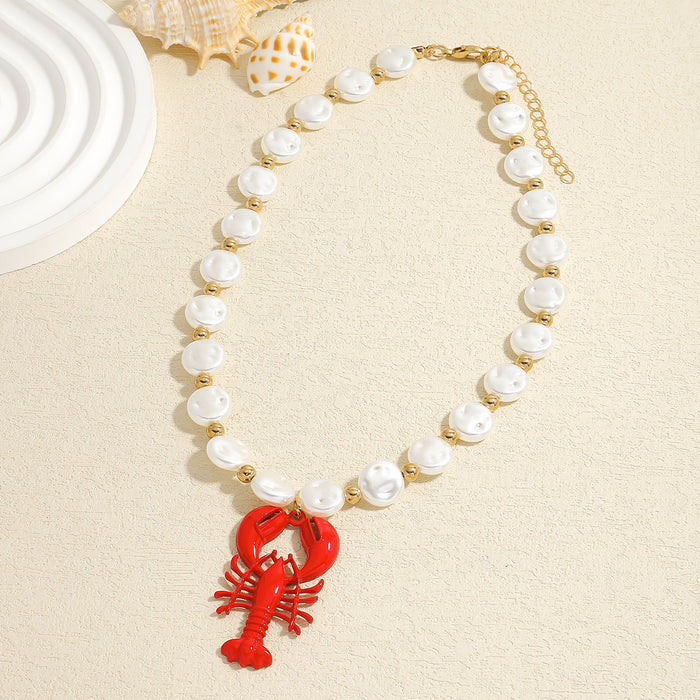 Wholesale Pearl necklace bead light luxury collarbone chain irregular shaped accessory