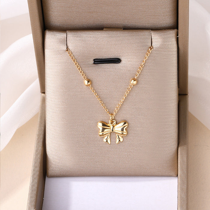 Wholesale Butterfly Knot Alloy Pendant Necklace for Women