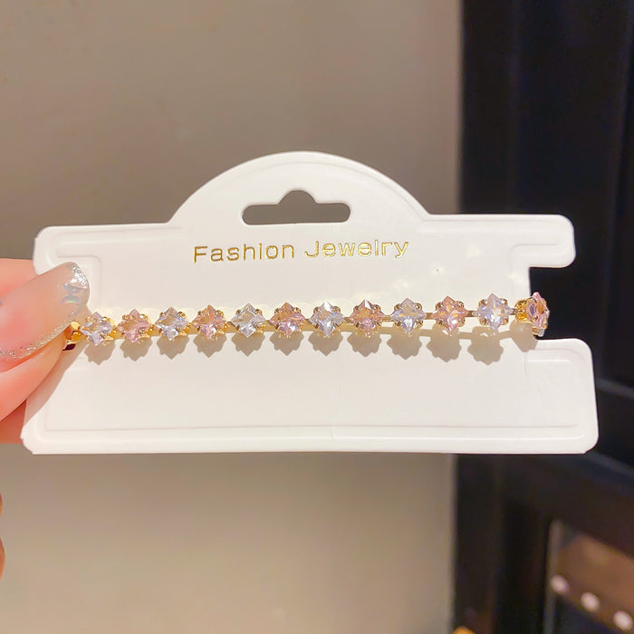 Wholesale Cubic Zirconia Square Oval Bracelet Rhinestone Bangle Jewelry Accessory