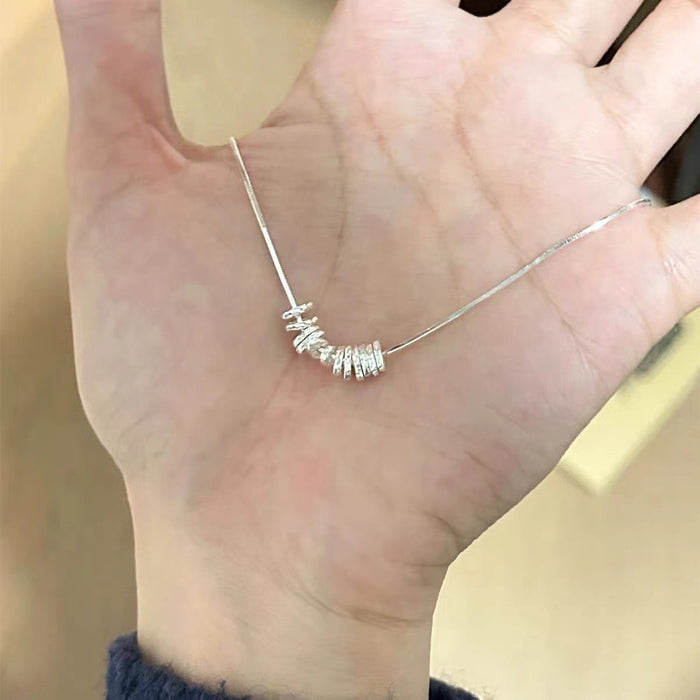 Wholesale Broken silver necklace for women, niche, light luxury, irregular fashion, versatile, simple style, high-end temperament, collarbone chain