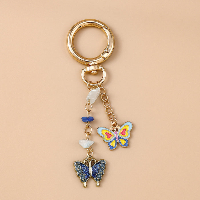 Wholesale Butterfly Heart Flower Metal Keychain