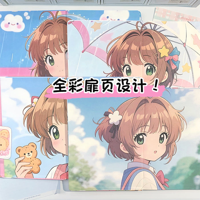 Wholesale 5pcs Campus Sakura Color Page Notebook Cartoon Leather Cover Anime Hardcover Leather Diary